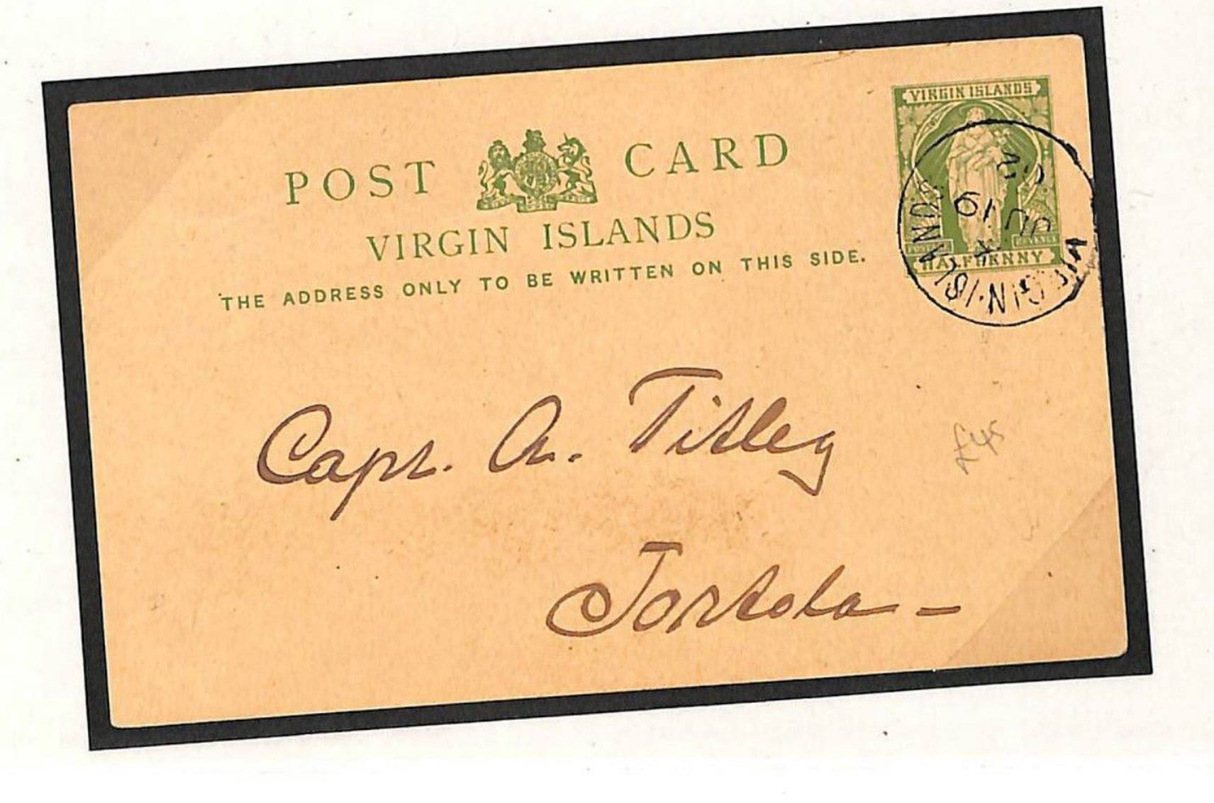 Postcards in the British Virgin Islands ~ 1902