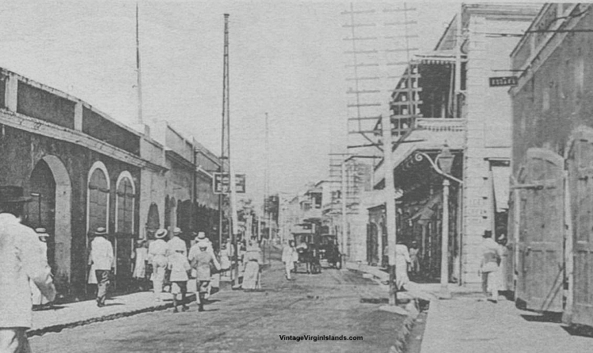 Vintage View of Main Street, St. Thomas, Danish West Indies ~ 1922