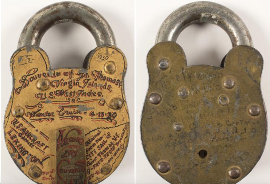 Unusual padlock up for auction from the US Virgin Islands ~ 1930
