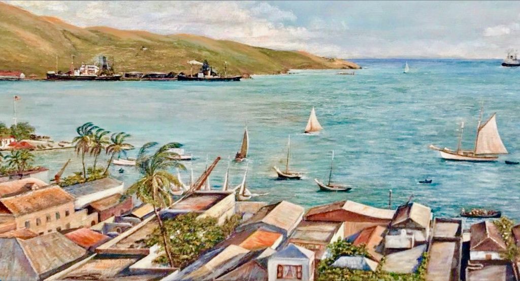 Beautiful paining of Charlotte Amalie by Caroc up for sale.
