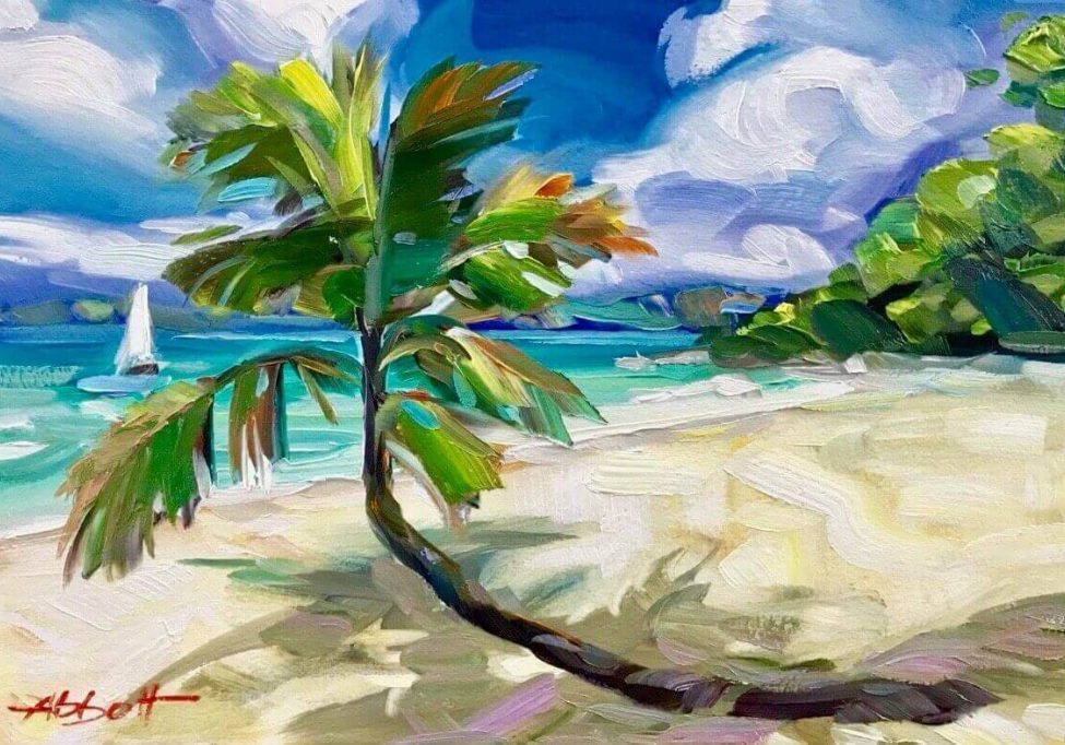 Coconut Palm Tree Painting in the Virgin Islands