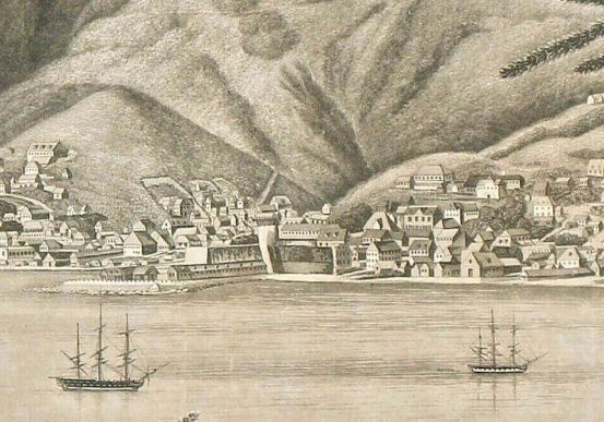 View of St. Thomas from Havensight, Danish West Indies ~ 1809